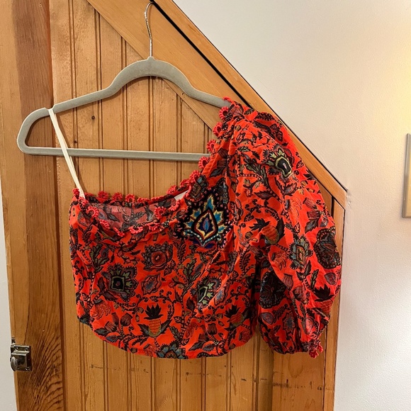 Farm Rio One Shoulder Crop Top NEW WITH TAG, XS - Picture 6 of 7